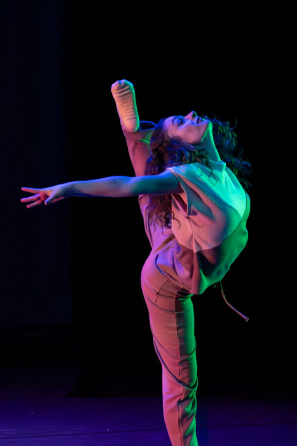 A student dances during the dance concert
